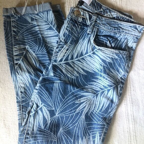 Current Elliott The Stilleto Leaf Print Jeans 29 - Picture 3 of 4